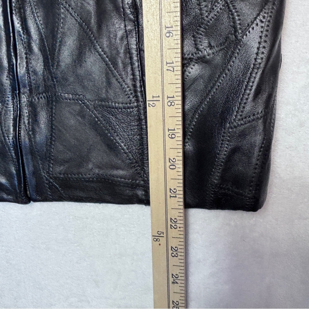 NWT Giovanni Navarre Genuine Lambskin Black Leather Womens Size XL - Picture 6 of 8